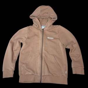 BOSS Kidswear Logo Print Zip-Up Hooded Sweatshirt